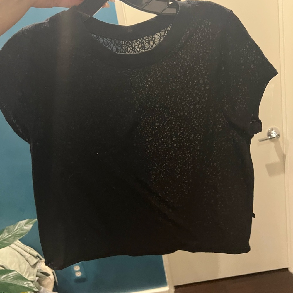Athleta see through crop workout top